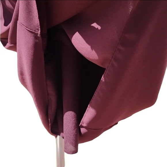 WHO WHAT WEAR WWW Burgundy Chiffon Caplet Dress L Cape Long Sleeve MODEST - Picture 13 of 16